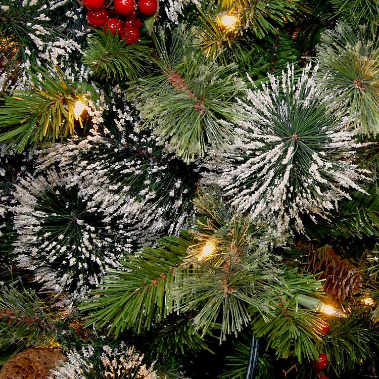 Pre-Lit Wintry Pine Christmas Wreath