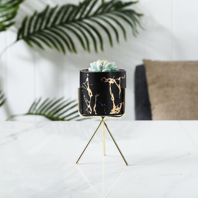 Geometric Marbled Serenity Planter