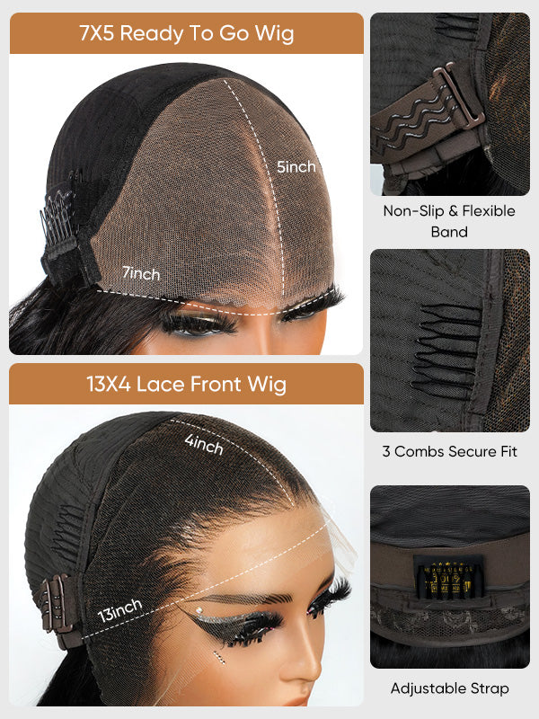 Bouncy Boba Wand Curls With Voluminous Density Pre-Plucked Pre Cut 7x5 13x4 Ready To Go Lace Wigs