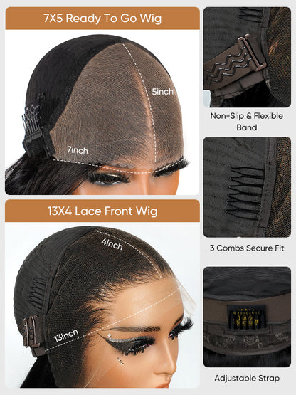 Bouncy Boba Wand Curls With Voluminous Density Pre-Plucked Pre Cut 7x5 13x4 Ready To Go Lace Wigs