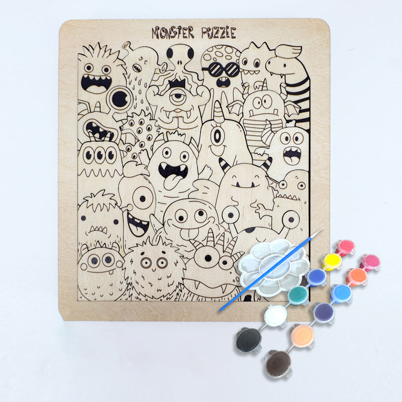 Stacking Cat, Dog, Farm Park, Little Monster Coloring Book Alien Jigsaw Puzzles