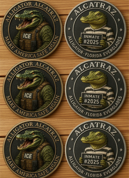 🏆Flash Sale 60% OFF - 🐊⛓️Alligator Alcatraz Inmate Mugshot Coin