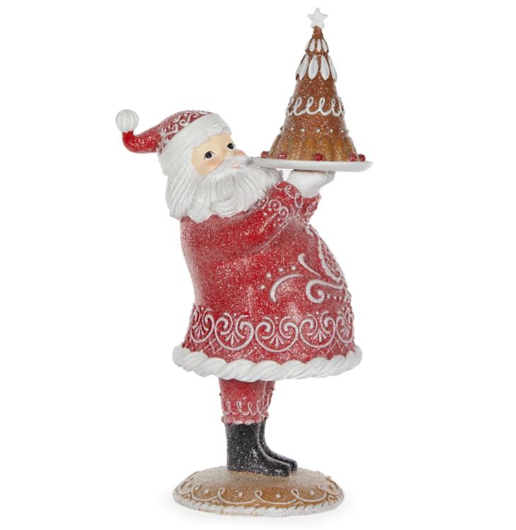 Christmas Ornaments Resin Santa Claus with Gingerbread House
