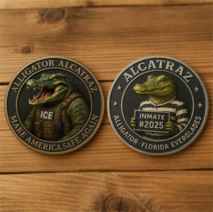 🏆Flash Sale 60% OFF - 🐊⛓️Alligator Alcatraz Inmate Mugshot Coin