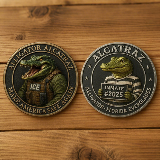 🏆Flash Sale 60% OFF - 🐊⛓️Alligator Alcatraz Inmate Mugshot Coin