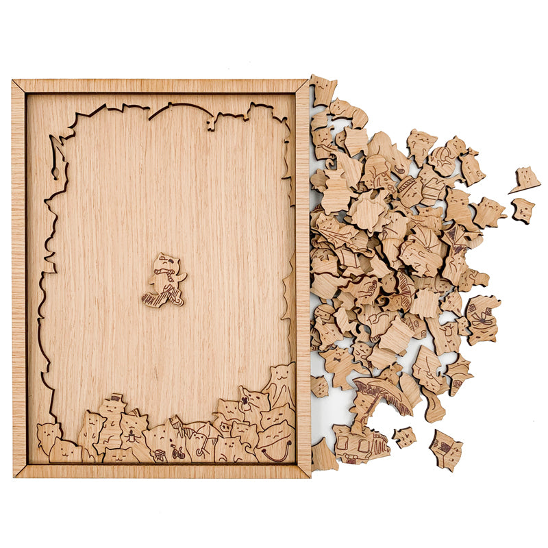 100 pcs Cat and Dog Shaped Wooden Jigsaw Puzzles