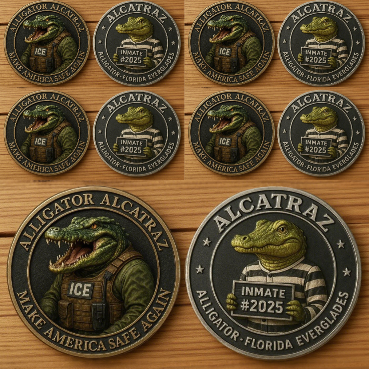 🏆Flash Sale 60% OFF - 🐊⛓️Alligator Alcatraz Inmate Mugshot Coin