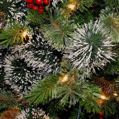 Pre-Lit Wintry Pine Christmas Wreath