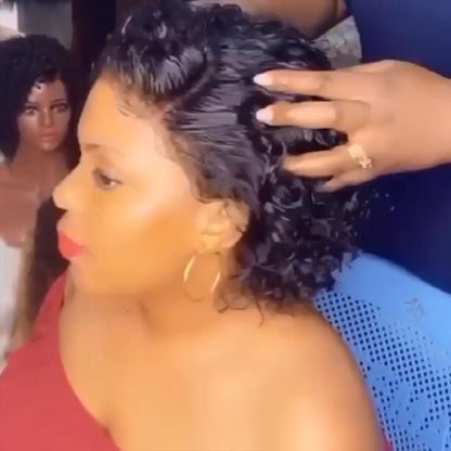 Glueless Black 6 Inch Short Wig Bob Curly Hair