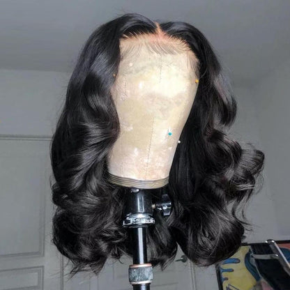 New Short Bob Deep Wave Black Wig For Women