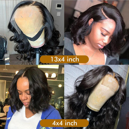 New Short Bob Deep Wave Black Wig For Women