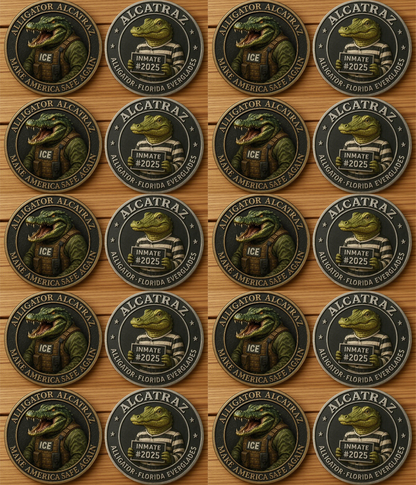 🏆Flash Sale 60% OFF - 🐊⛓️Alligator Alcatraz Inmate Mugshot Coin