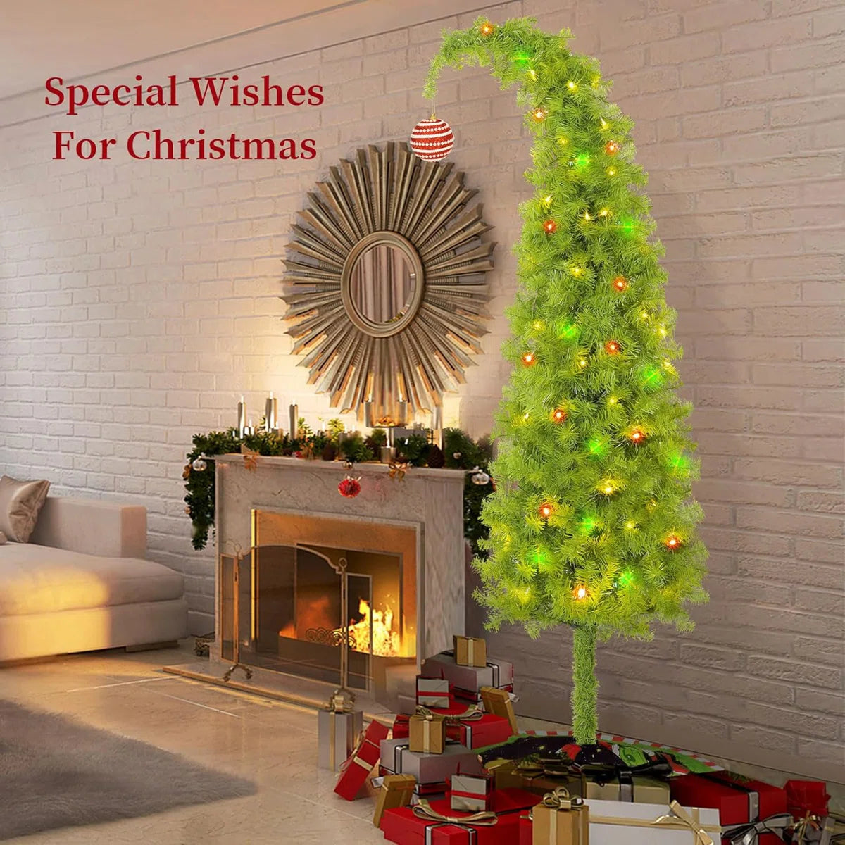 6FT Grinchs Christmas Tree with Flexible Branches - Whimsical Design Perfect for Yard, Includes Sturdy Stand for Outdoor & Indoor Use