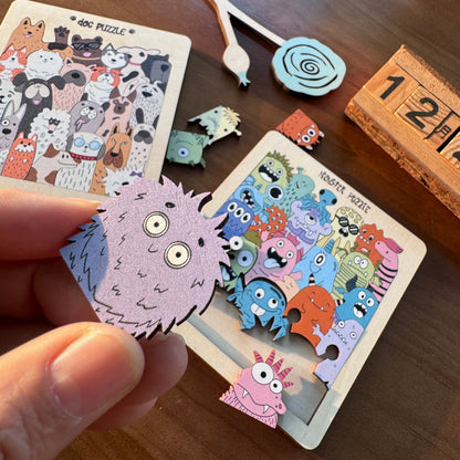 Stacking Cat, Dog, Farm Park, Little Monster Coloring Book Alien Jigsaw Puzzles