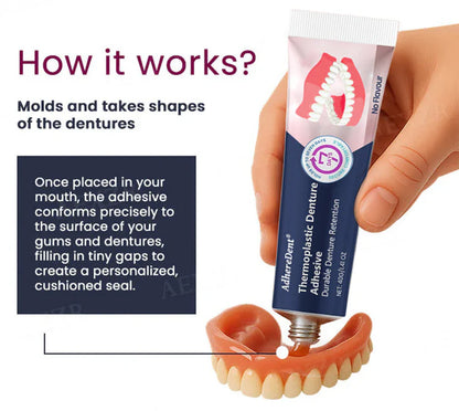 AdhereDent® Thermoplastic Denture Adhesive ⏳ Durable Denture Retention