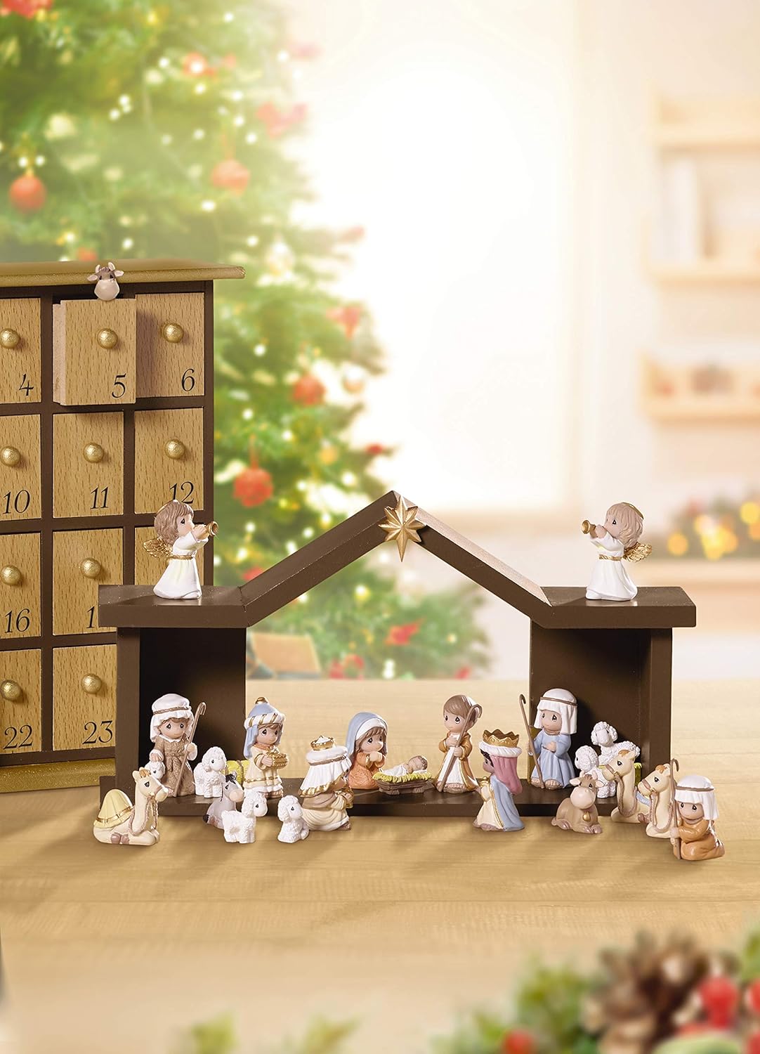Precious Moments Nativity Advent Calendar With Mini Figurines and Storybook
