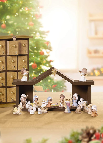 Precious Moments Nativity Advent Calendar With Mini Figurines and Storybook