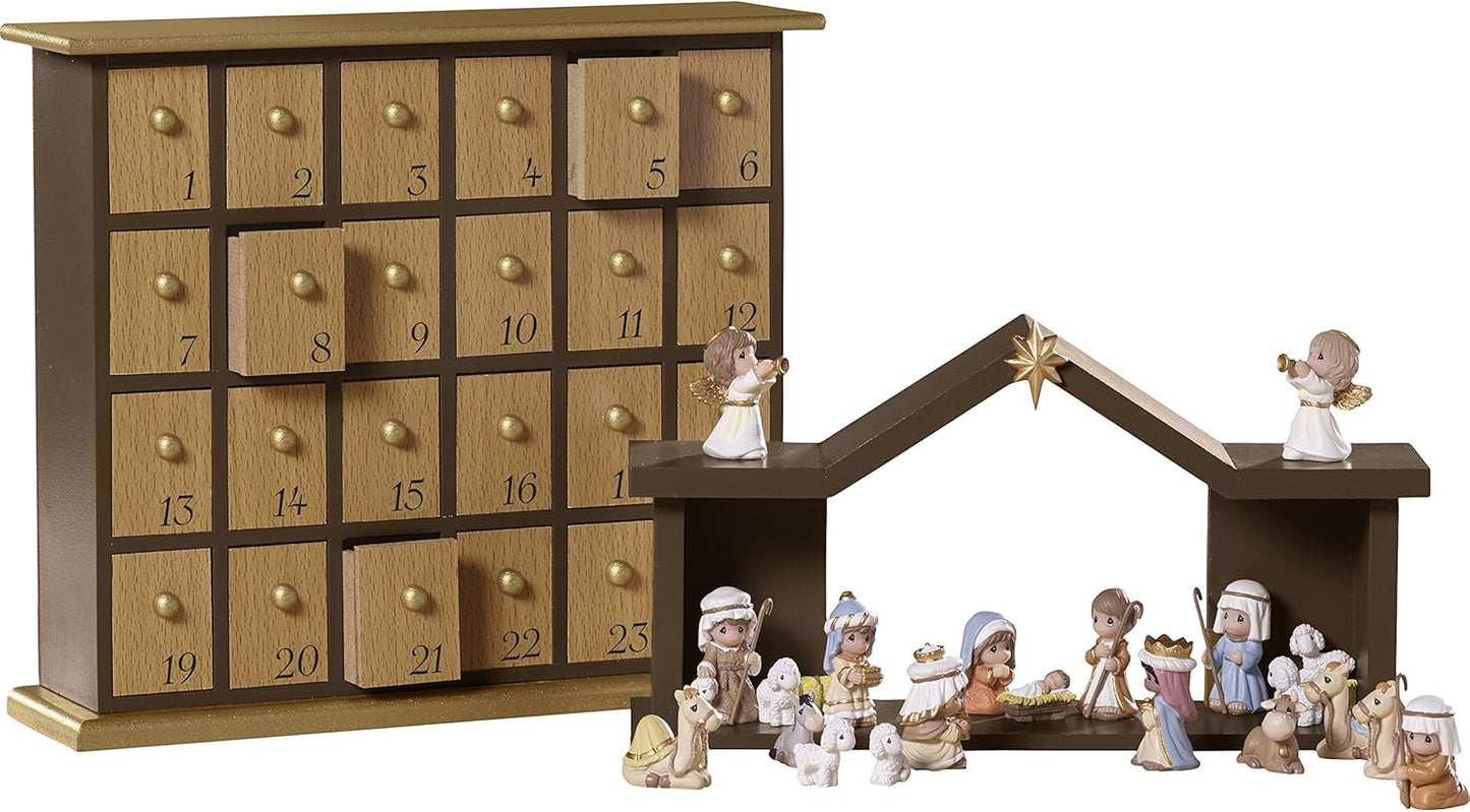 Precious Moments Nativity Advent Calendar With Mini Figurines and Storybook