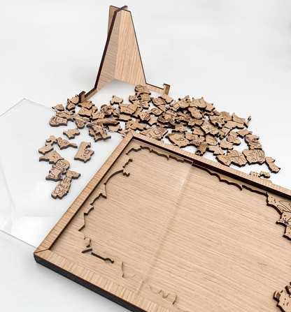 100 pcs Cat and Dog Shaped Wooden Jigsaw Puzzles