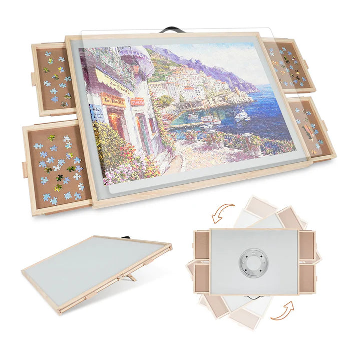 2-in-1 Rotating Tilted Jigsaw Puzzle Board