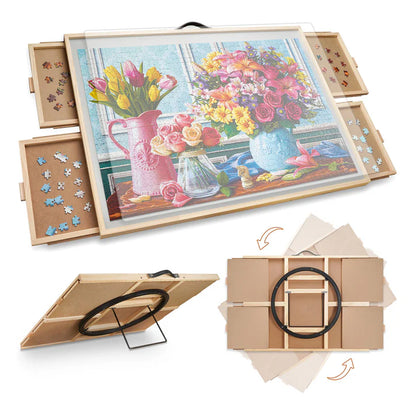 2-in-1 Rotating Tilted Jigsaw Puzzle Board