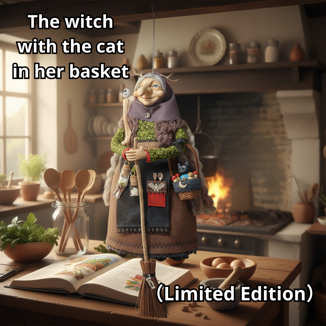 🧙 Handmade Kitchen Witch Doll