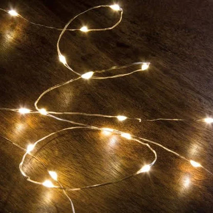 50 Soft Glow Rice Lights on Copper Strand - Compatible Nativity Accessory