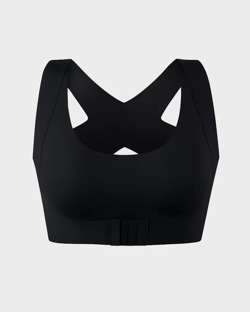 Front Closure Cross-Back Wireless Posture Bra