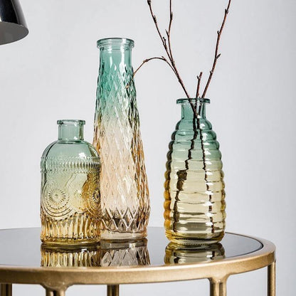 Gradient Glass Bottle Vases