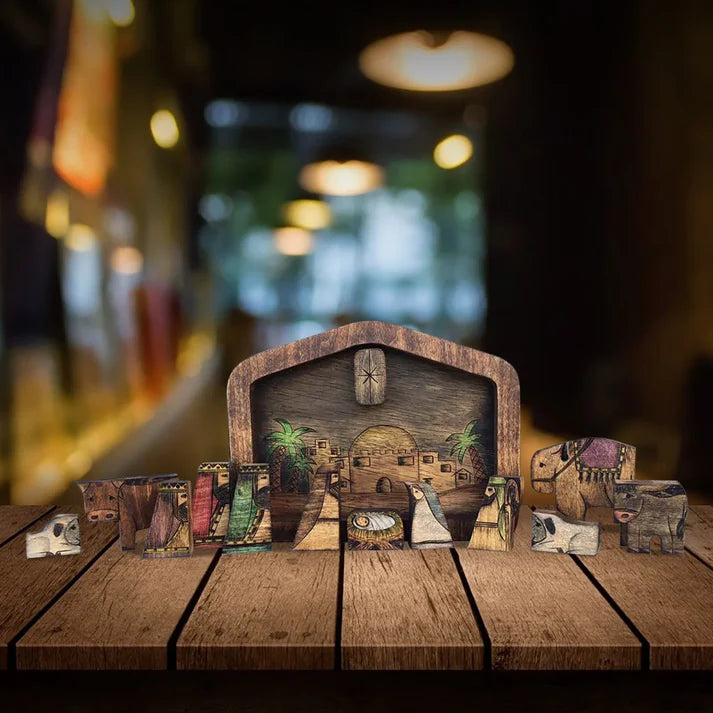 Handmade Wooden Nativity Set Puzzle