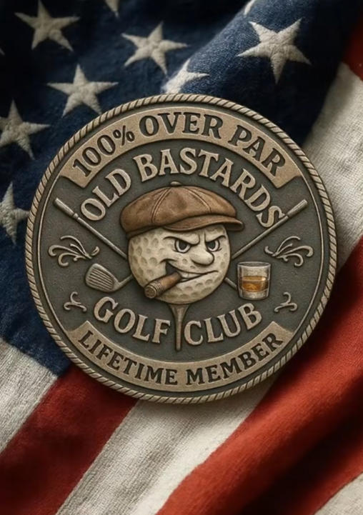 Over Par Old Bastards Golf Coin