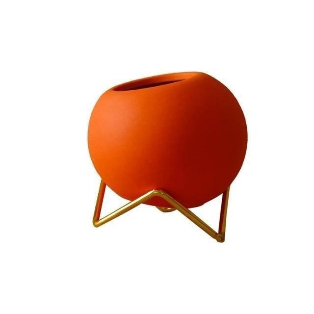 Vibrant Hues Ceramic Planter Pots with Stand