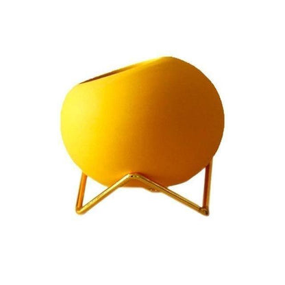 Vibrant Hues Ceramic Planter Pots with Stand