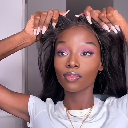 Brazilian Black Glueless Straight Hair For Women Natural Wig