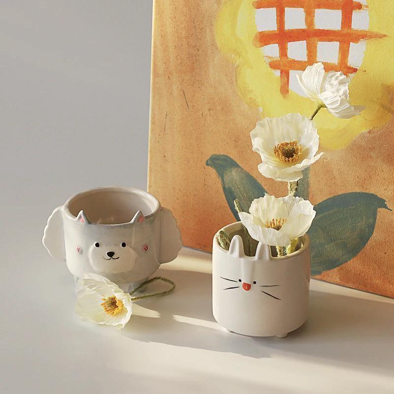 Square Animal Ceramic Succulent Planters