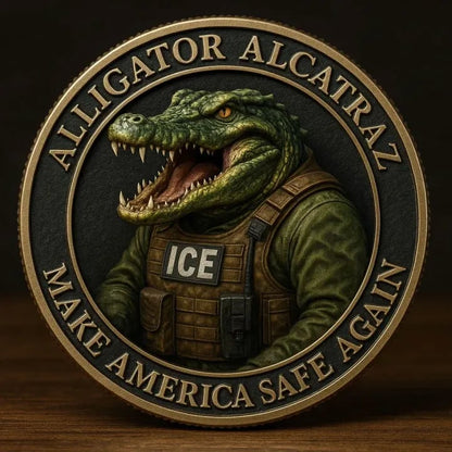 🏆Flash Sale 60% OFF - 🐊⛓️Alligator Alcatraz Inmate Mugshot Coin