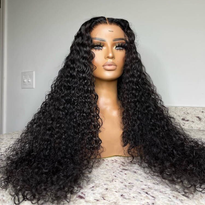 Black Curly Hair 13x4 HD Lace Front Wig Pre Plucked Hairline