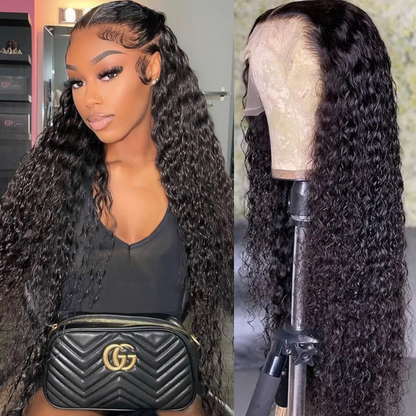 Black Curly Hair 13x4 HD Lace Front Wig Pre Plucked Hairline