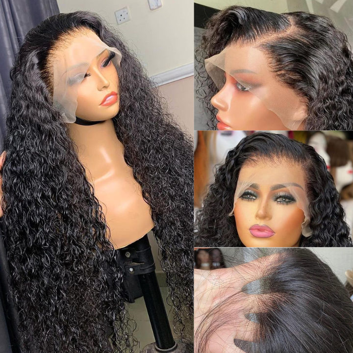 Black Curly Hair 13x4 HD Lace Front Wig Pre Plucked Hairline
