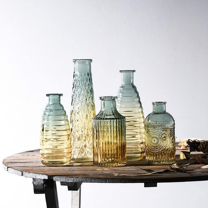 Gradient Glass Bottle Vases