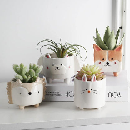 Square Animal Ceramic Succulent Planters