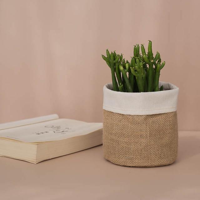 Vintage Fabric Planter Basket