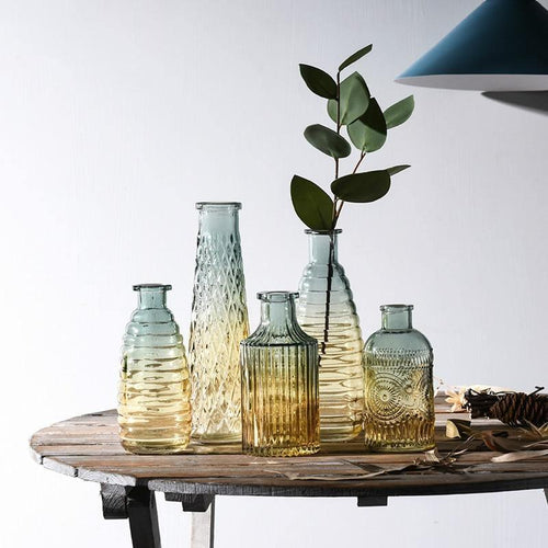 Gradient Glass Bottle Vases