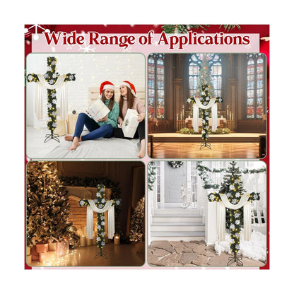 7Ft Artificial Christmas Cross Tree with a String Lights